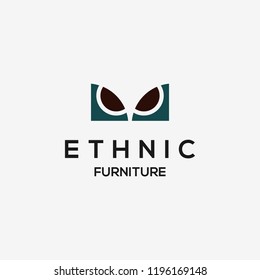Ethnic furniture logo. template design. vector icon illustration