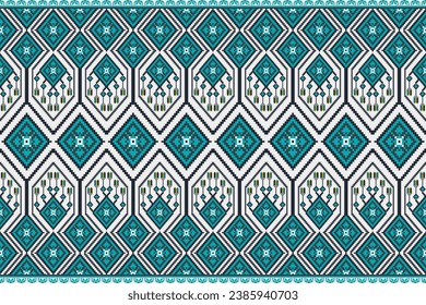 Ethnic Garland Pixel Art Seamless Pattern.  Vector design for fabric, carpet, tile, embroidery, wallpaper, and background