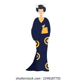 Ethnic geisha icon cartoon vector. Female japan. Traditional kimono
