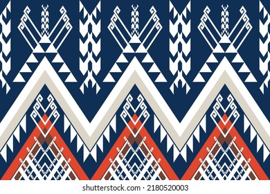 Diseño tradicional del ikat oriental de origen étnico gemétrico para fondo, alfombra, papel pintado, ropa, envoltura, batik, tela, iluminación vectorial. Estilo bordado.