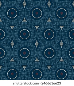 Ethnic geo dotted circle motif. Seamless abstract pattern for tiles, stationery, homeware, backgrounds, prints, home textiles, upholstery. Classical ornament renaissance roman inspired. Infinity shape