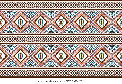 Ethnic geometric abstract seamless pattern design. Native American Navajo Aztec pattern vector elements designed for background, wallpaper, print, wrapping, tile. vector illustration. Embroidery style