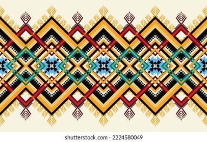 Ethnic geometric abstract seamless pattern vector. Native African American Navajo Aztec motif pattern vector elements designed for background, wallpaper, print, wrapping,tile. vector Aztec motif style