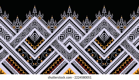 Ethnic geometric abstract seamless pattern vector. Native African American Navajo Aztec motif pattern vector elements designed for background, wallpaper, print, wrapping,tile. vector Aztec motif style