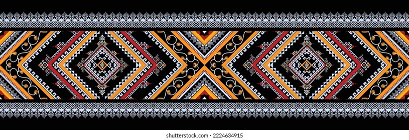 Ethnic geometric abstract seamless pattern vector. Native African American Navajo Aztec motif pattern vector elements designed for background, wallpaper, print, wrapping,tile. vector Aztec motif style