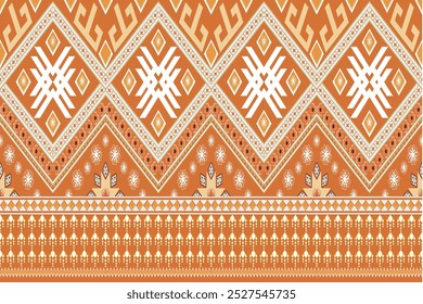 Ethnic geometric art, yellow tones, seamless pattern in ancient tribal, western style, Aztec geometric pattern for rugs, wallpaper, clothing, blankets, covers, curtains, textiles.