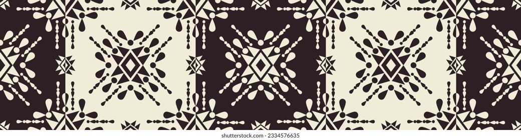 Ethnic geometric black and white pattern. Vector aztec navajo black and white square geometric seamless pattern. Ethnic southwest pattern use for textile border, carpet, rug, runner decorative, etc.