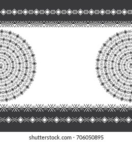 Ethnic geometric design. Elements of the border. Vector illustration. Can be used as a separator, frame, etc.

