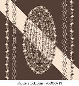 Ethnic geometric design. Elements of the border. Vector illustration. Can be used as a separator, frame, etc.