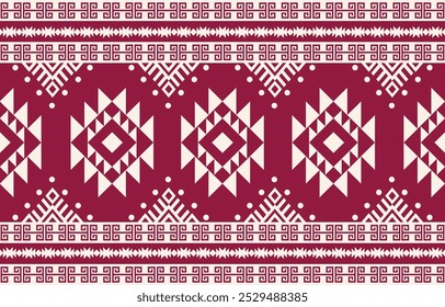 Ethnic Geometric Design.red and white colour Ethnic Seamless. Ethnic Geometric Design for wallpaper,carpet, clothing, fashion, fabric.