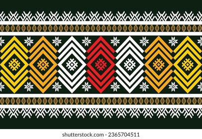 Diseño geométrico étnico. Patrón étnico en arte abstracto tribal, de bordado folclórico colorido. adorno impreso. Diseño geométrico étnico para papel de pared, alfombra, ropa, moda, tela.