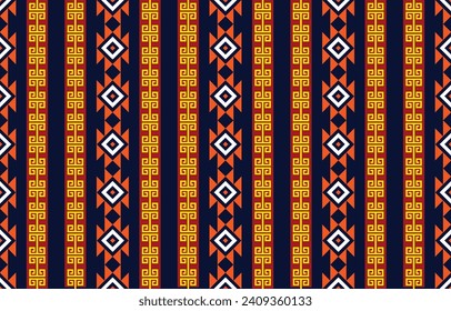 Ethnic Geometric Design.Ethnic Pattern in tribal, folk embroidery abstract art colorful. ornament print. Ethnic Geometric Design for wallpaper,carpet, clothing, fashion, fabric.
