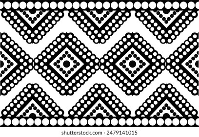 Ethnisches geometrisches Design, Ethnisches Muster im Stamm, Volksstickerei abstrakte Kunst. Ornament Print Ethnisches, natives Stoffmuster
