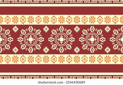 Ethnic Geometric Design.Ethnic Pattern in tribal, folk embroidery abstract art colorful. ornament print. Ethnic Geometric Design for wallpaper,carpet, clothing, fashion, fabric.