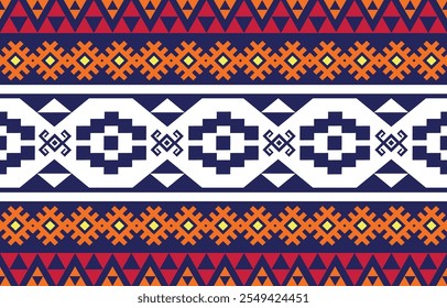 Ethnic Geometric Design.Ethnic Pattern in tribal, folk embroidery abstract art colorful. ornament print. Ethnic Geometric Design for wallpaper,carpet, clothing, fashion, fabric.