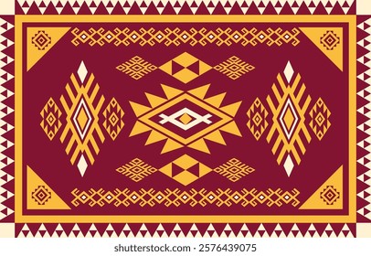 Ethnic Geometric Design.Ethnic Pattern in tribal, folk embroidery abstract art colorful. ornament print. Ethnic Geometric Design for wallpaper,carpet, clothing, fashion, fabric.