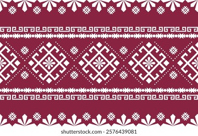 Ethnic Geometric Design.Ethnic Pattern in tribal, folk embroidery abstract art colorful. ornament print. Ethnic Geometric Design for wallpaper,carpet, clothing, fashion, fabric.