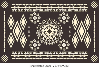 Ethnic Geometric Design.Ethnic Pattern in tribal, folk embroidery abstract art colorful. ornament print. Ethnic Geometric Design for wallpaper,carpet, clothing, fashion, fabric.