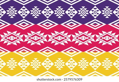 Ethnic Geometric Design.Ethnic Pattern in tribal, folk embroidery abstract art colorful. ornament print. Ethnic Geometric Design for wallpaper,carpet, clothing, fashion, fabric.