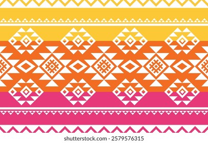 Ethnic Geometric Design.Ethnic Pattern in tribal, folk embroidery abstract art colorful. ornament print. Ethnic Geometric Design for wallpaper,carpet, clothing, fashion, fabric.