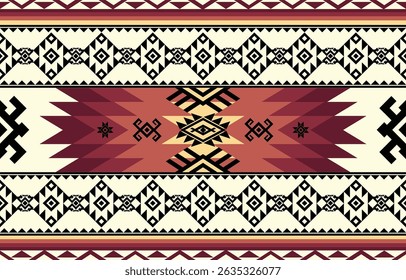 Ethnic Geometric Design.Ethnic Pattern in tribal, folk embroidery abstract art colorful. ornament print. Ethnic Geometric Design for wallpaper,carpet, clothing, fashion, fabric.