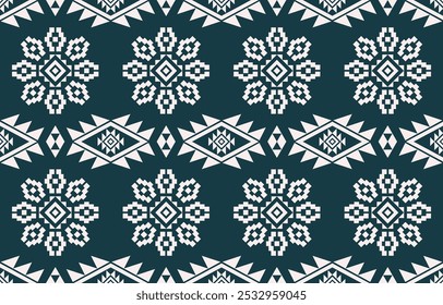 Ethnic Geometric Design.green and white colour Ethnic Seamless. Ethnic Geometric Design for wallpaper,carpet, clothing, fashion, fabric.