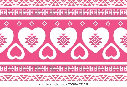 Ethnic Geometric Design.pink and white colour Ethnic Seamless. Ethnic Geometric Design for wallpaper,carpet, clothing, fashion, fabric.