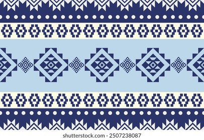 Ethnic Geometric Design.White and bkue colour Ethnic Seamless. Ethnic Geometric Design for wallpaper,carpet, clothing, fashion, fabric.