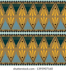 Ethnic geometric drawing pattern with seamless african, maya, and aztec ancient bohemian style background for your textile print