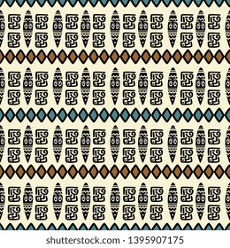Ethnic geometric drawing pattern with seamless african, maya, and aztec ancient bohemian style background for your textile print