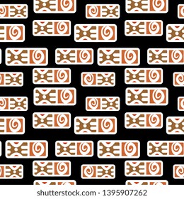 Ethnic geometric drawing pattern with seamless african, maya, and aztec ancient bohemian style background for your textile print