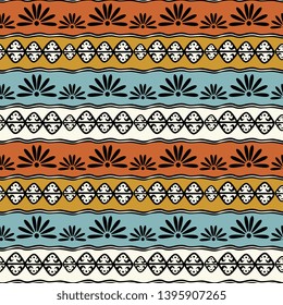 Ethnic geometric drawing pattern with seamless african, maya, and aztec ancient bohemian style background for your textile print