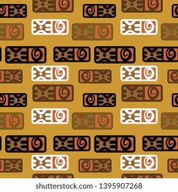 Ethnic geometric drawing pattern with seamless african, maya, and aztec ancient bohemian style background for your textile print