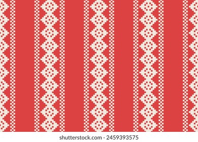 Ethnic geometric fabric pattern Cross Stitch.Ikat embroidery Ethnic oriental Pixel pattern rose pink gold background. Abstract,vector,illustration. Texture,clothing,scarf,decoration,silk wallpaper.