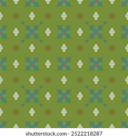 Ethnic geometric fabric pattern Cross Stitch.Ikat embroidery Ethnic oriental Pixel pattern  background.Abstract,vector,illustration. 