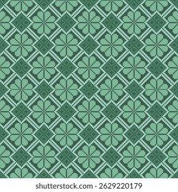 Padrão de tecido geométrico étnico Cross Stitch.Ikat bordado Padrão étnico oriental Pixel background.Abstract,vetor,ilustração.