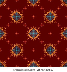 Patrón de tela geométrica étnica Cross Stitch.Ikat bordado Étnico oriental Pixel patrón de fondo.Abstractas, Vector, ilustración.