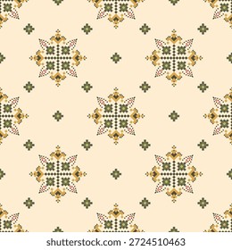 Ethnic geometric fabric pattern Cross Stitch.Ikat embroidery Ethnic oriental Pixel pattern background.Abstract,vector,illustration.