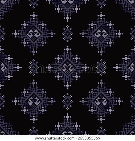 Ethnic geometric fabric pattern Cross Stitch.Ikat embroidery Ethnic oriental Pixel pattern background.Abstract,vector,illustration.