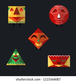 ethnic geometric faces