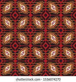 ethnic geometric and floral patern - vector