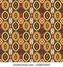 ethnic geometric and floral patern - vector