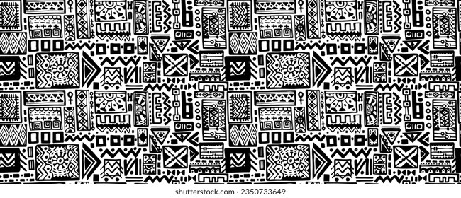 Ethnic geometric hand drawn  seamless pattern, simple style, vector design. Great for textiles, banners, wallpapers, wrapping. 