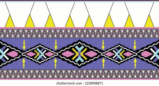 Ethnic geometric and heart pattern design for background.