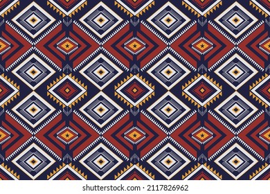 Ethnic geometric ikat pattern, carpet, wallpaper, clothing, wrapping ,batik, cloth, vector illustration, geometric design for background, bag,printing