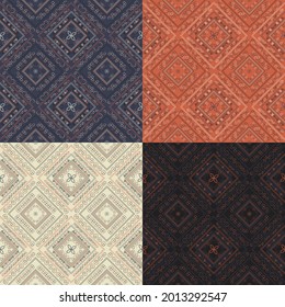 ethnic geometric line seamless background for fabric