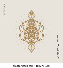 ethnic geometric logos with an amalgamation of ancient symbols
