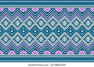 Ethnic geometric and ethnic oriental pattern design. Ethnic modern pattern. Seamless pattern, flowers, wallpaper, curtain, clothing, fabric, ikat, batik, carpet, background, diamond, India, banner.