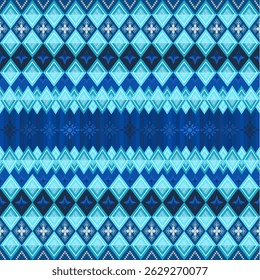 Ethnic geometric ornament tribal fabric pattern, embroidery design
