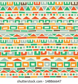 Ethnic geometric ornament; vector seamless background. 